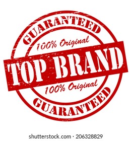 Stamp with text top brand inside, vector illustration