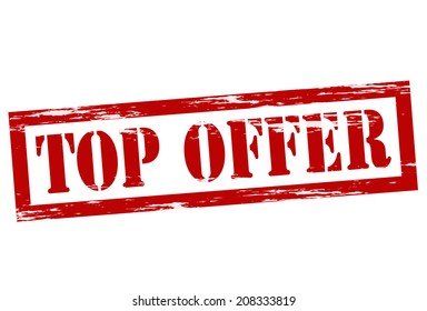Stamp with text top offer inside, vector illustration