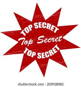 Stamp with text top secret inside, vector illustration