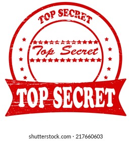 Stamp with text top secret inside, vector illustration