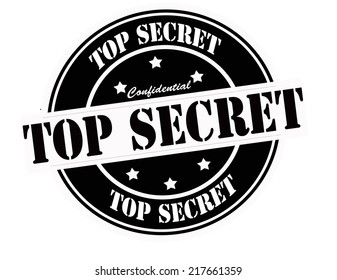 Stamp with text top secret inside, vector illustration