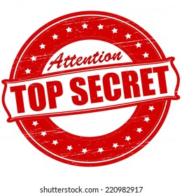 Stamp with text top secret inside, vector illustration