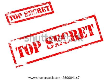 Stamp with text top secret inside, vector illustration