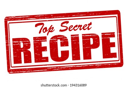 Stamp with text top secret recipe inside, vector illustration
