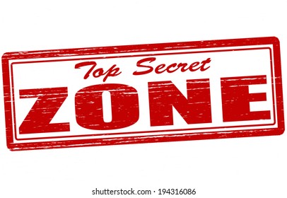 Stamp with text top secret zone inside, vector illustration
