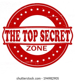 Stamp with text top secret zone inside, vector illustration