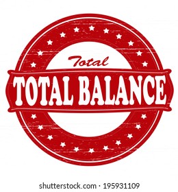Stamp with text total balance inside, vector illustration