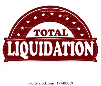 Stamp with text total liquidation inside, vector illustration