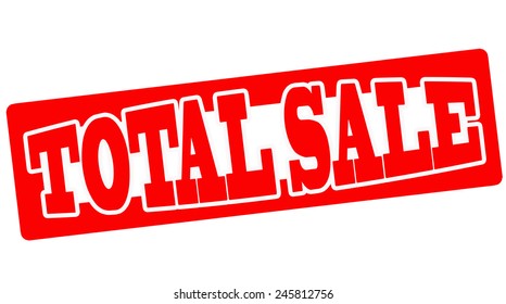Stamp with text total sale inside, vector illustration