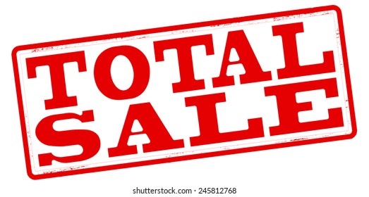Stamp with text total sale inside, vector illustration