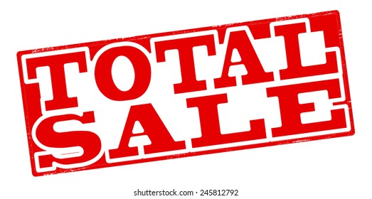 Stamp with text total sale inside, vector illustration