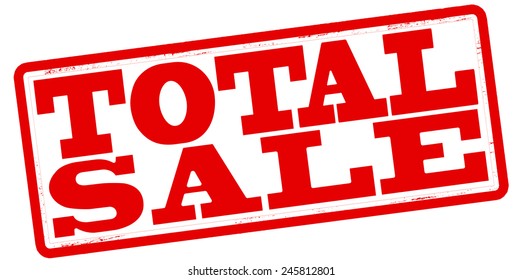 Stamp with text total sale inside, vector illustration