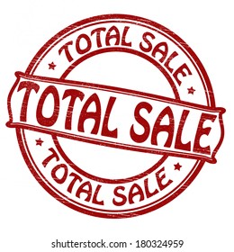 Stamp with text total sale inside,vector illustration
