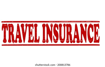 Stamp with text travel insurance inside, vector illustration