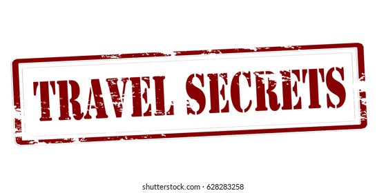 Stamp with text travel secrets inside, vector illustration