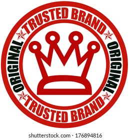 Stamp with text trusted brand inside,vector illustration