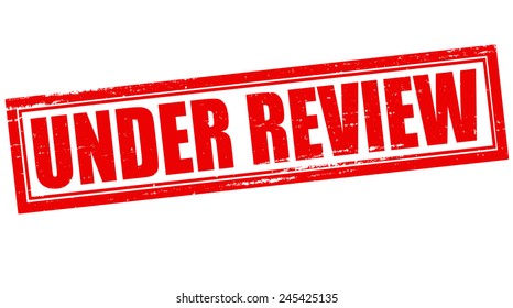 Stamp with text under review inside, vector illustration