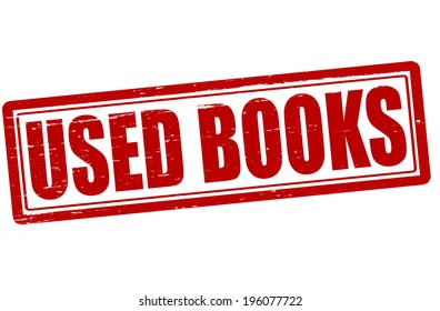 Stamp with text used books inside, vector illustration