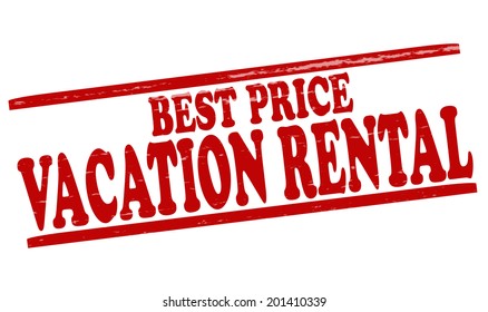 Stamp with text vacation rental inside, vector illustration