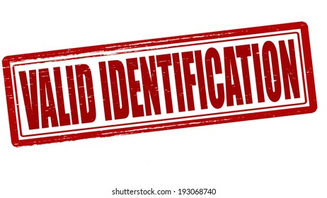 Stamp with text valid identification inside, vector illustration