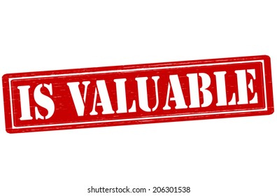 Stamp with text is valuable inside, vector illustration