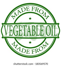 Stamp with text vegetable oil inside, vector illustration
