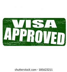 Stamp with text visa approved inside,vector illustration