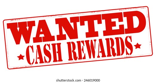 Stamp with text wanted cash reward inside, vector illustration