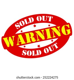 Stamp with text warning sold out inside, vector illustration