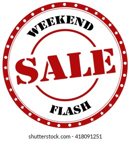Stamp with text Weekend Flash-Sale,vector illustration - Shutterstock ID 418091251