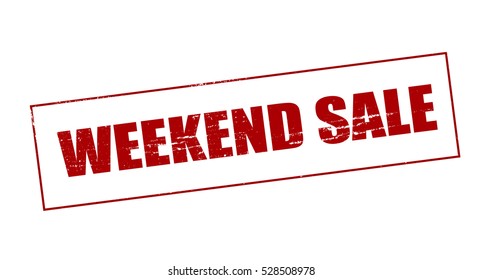Stamp with text weekend sale inside, vector illustration