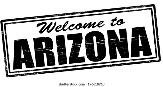 Stamp with text welcome to Arizona inside, vector illustration