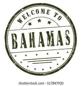 stamp with text "welcome to Bahamas" isolated on white background. Vector illustration.