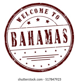stamp with text "welcome to Bahamas" isolated on white background. Vector illustration.