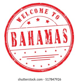 stamp with text "welcome to Bahamas" isolated on white background. Vector illustration.