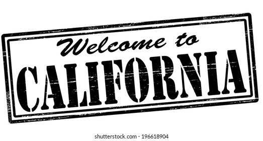 Stamp with text welcome to California inside, vector illustration