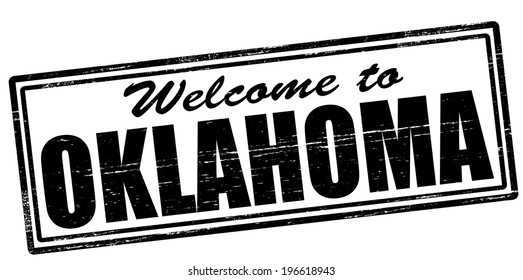 Stamp with text welcome to Oklahoma inside, vector illustration