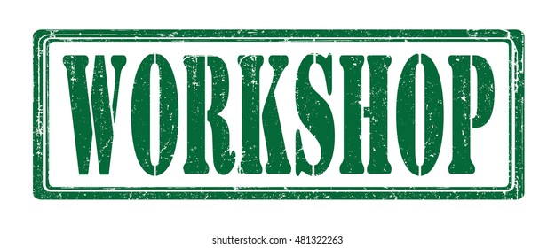 stamp with text "workshop" isolated on white background. Vector illustration.
