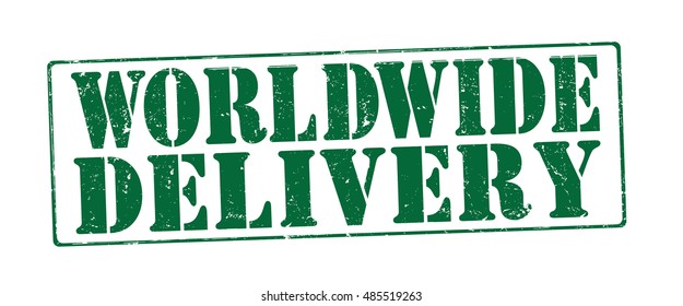 stamp with text "worldwide delivery" isolated on white background. Vector illustration