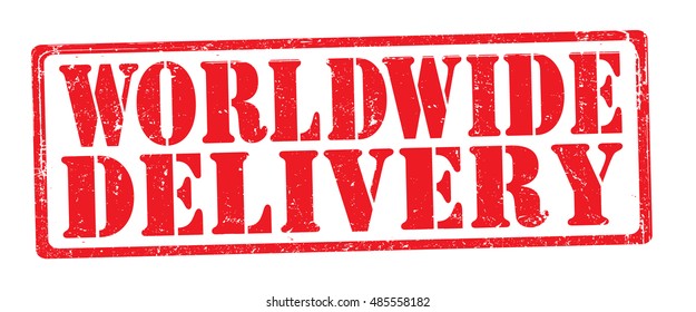 stamp with text "worldwide delivery" isolated on white background. Vector illustration