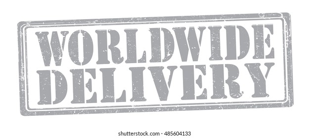 stamp with text "worldwide delivery" isolated on white background. Vector illustration