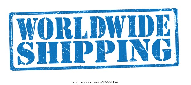stamp with text "worldwide shipping" isolated on white background. Vector illustration