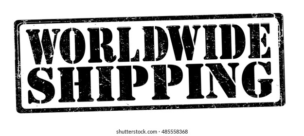 stamp with text "worldwide shipping" isolated on white background. Vector illustration