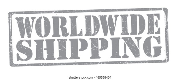 stamp with text "worldwide shipping" isolated on white background. Vector illustration