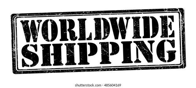 stamp with text "worldwide shipping" isolated on white background. Vector illustration