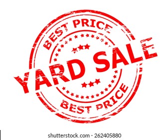 Stamp with text yard sale inside, vector illustration