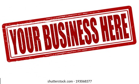 Stamp with text your business here inside, vector illustration