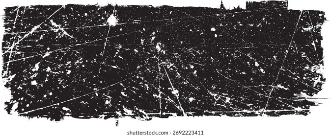 Textura de sello. Fondo del Grunge de la angustia . Rasguño, grano, ruido, sello de grano . Negro Spray Blot de tinta. Coloque la textura sobre cualquier objeto a Create Grungy Efecto. Vector abstracto.
