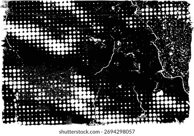 Textura de sello. Fondo del Grunge de la angustia . Rasguño, grano, ruido, sello de grano . Negro Spray Blot de tinta. Coloque la textura sobre cualquier objeto a Create Grungy Efecto. Vector abstracto.
