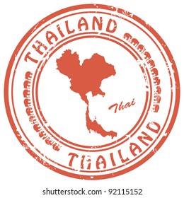 Stamp With Thailand Map